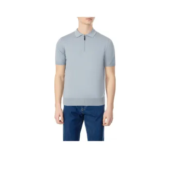 Canali Polo Shirts Men Gray