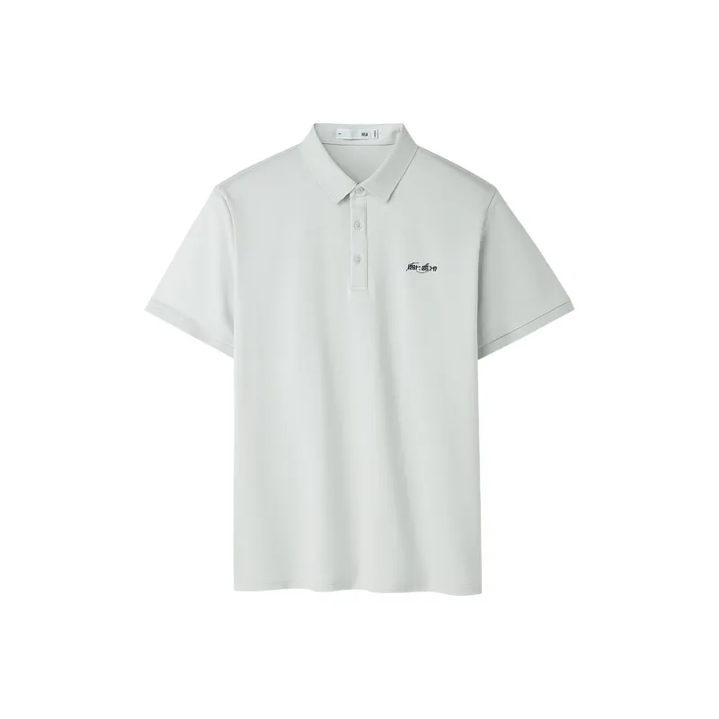 HLA Cooling Quick Dry Color Blocking Embroidery Classic Collar Pearl Beaded Short-Sleeved Polo Shirt Men's-3