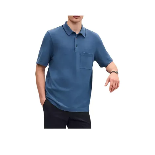 HERMES SS25 Polo Shirt Men's Dark Blue
