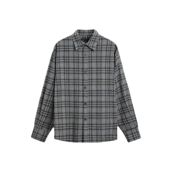 ZARA Shirt Men's Gray/Brown Yellow