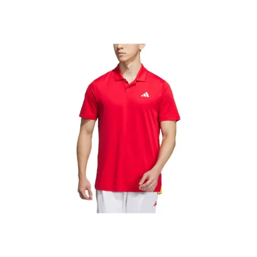 Adidas China Tennis Team Olympics Collection HEAT.RDY Pro Polo Shirt Men's Light Scarlet/White