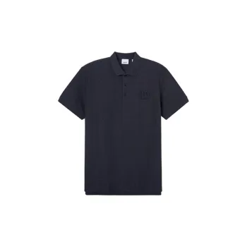 Burberry Men Cotton With Spandex Short Sleeve Polo Black