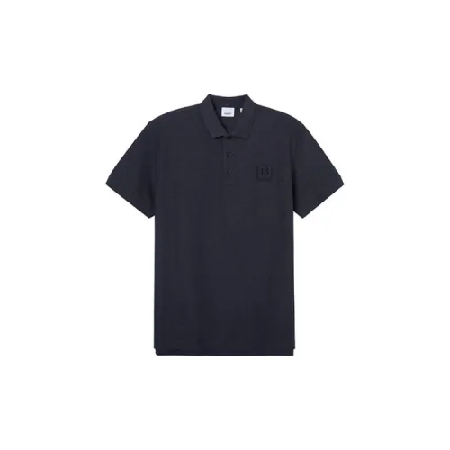 Burberry Men Cotton With Spandex Short Sleeve Polo Black