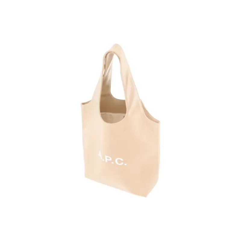 A.P.C Polyurethane Tote Bag, Shopping Bag, Handbag Women's Light Gold-4