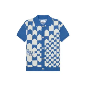 RHUDE Rhacing Checkered Knit Polo