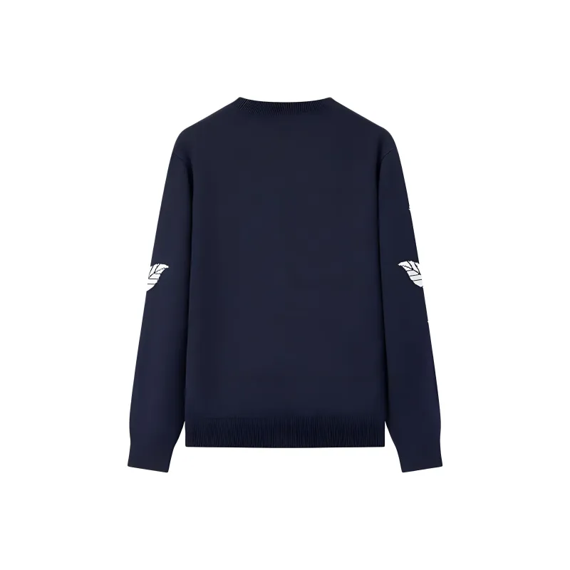 DEGAIA FW24 Sweater Men's Navy Blue Positioning Floral-1