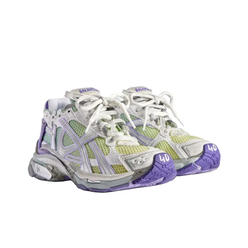 Balenciaga Runner Gradient Low Top Chunky Sneakers Women's White-3