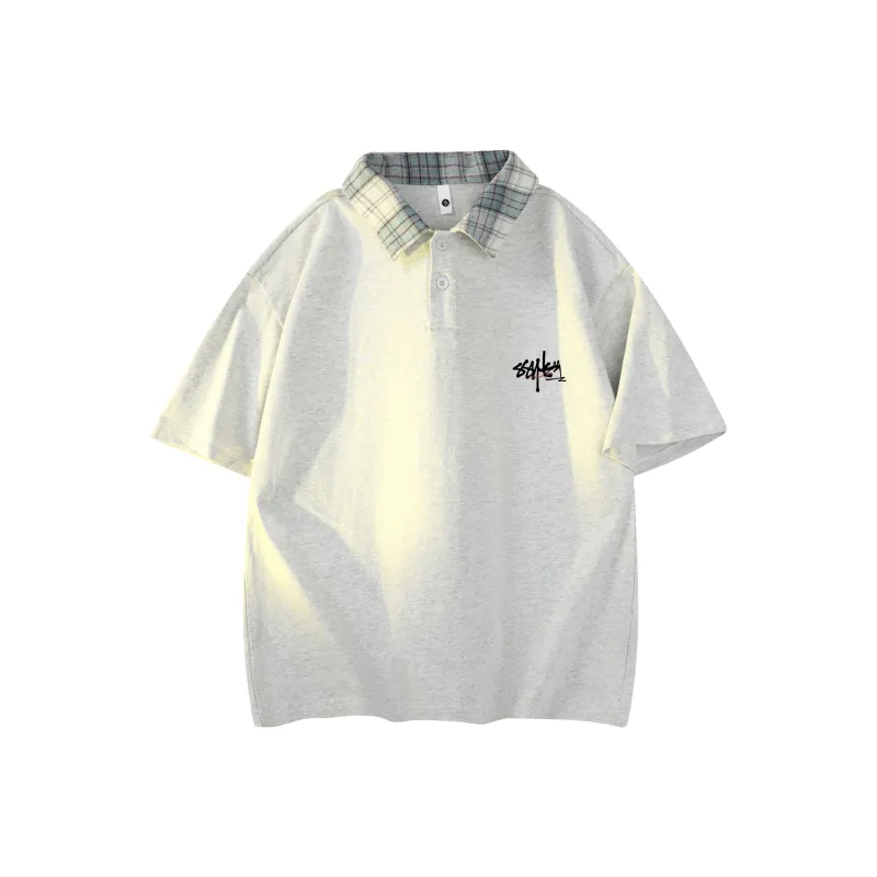 KADAKADA SUITE Polo Shirt Unisex Heather Gray/Red Plaid-8