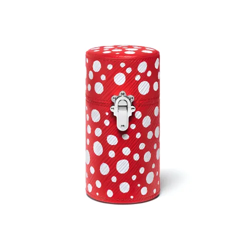 LOUIS VUITTON Yayoi Kusama Collaboration Calfskin Perfume Storage Bag Women's Red & White