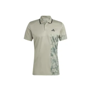 Adidas SS23 French Open Series Polo Shirt Men's Pebble Silver Gray