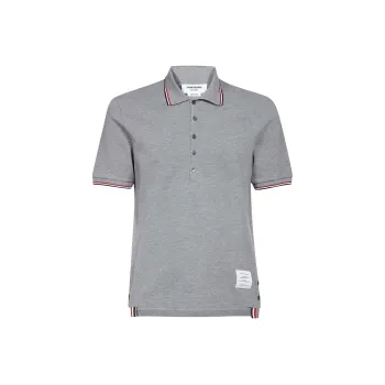 THOM BROWNE Tri colour Stripe Polo Shirt