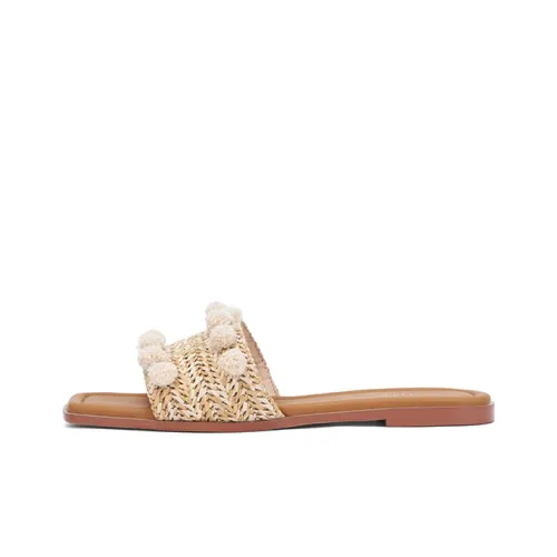 TOOMANYSHOES Slide Slippers Women's Apricot