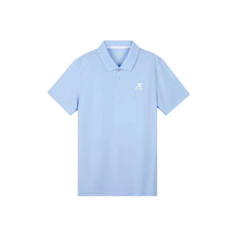 XTEP Variety Training Collection Polo Shirt Men's Aqua Haze Blue-0