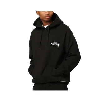 Stussy SS24 8 Ball Chenille Hoodie Sweatshirt Men's Black