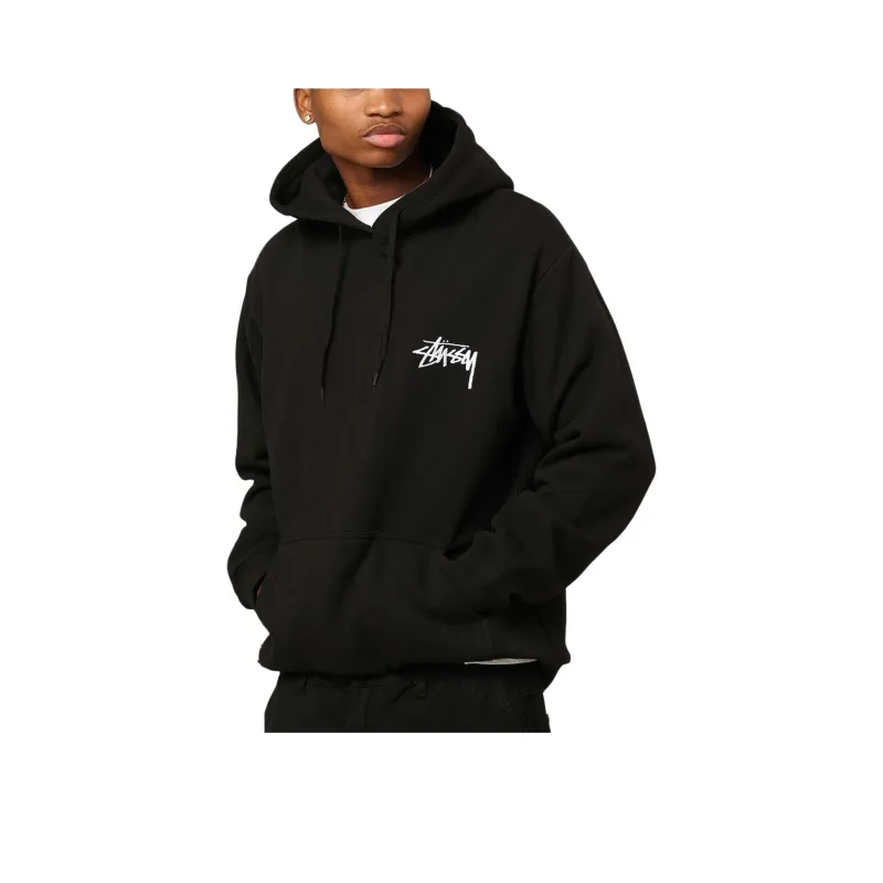 Stussy SS24 8 Ball Chenille Hoodie Sweatshirt Men's Black-0