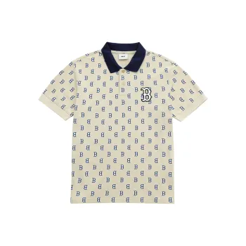 MLB Boston Red Sox Polo Shirts Men Ecru