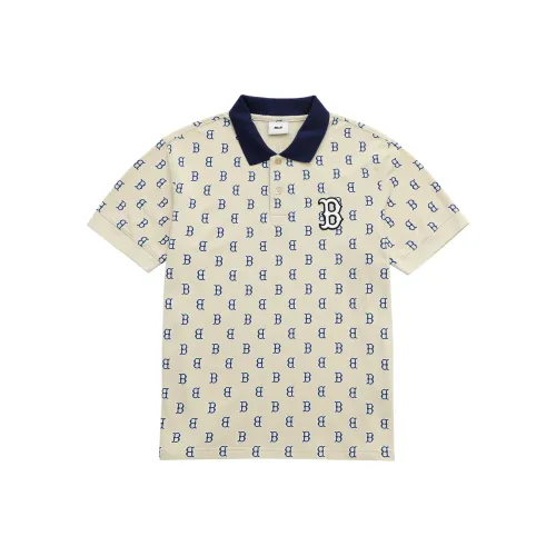 MLB Boston Red Sox Polo Shirts Men Ecru