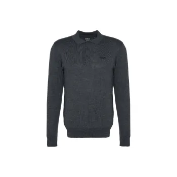 BARBOUR FW24 Polo Shirt Men's Charcoal Mud Gray Rock Color