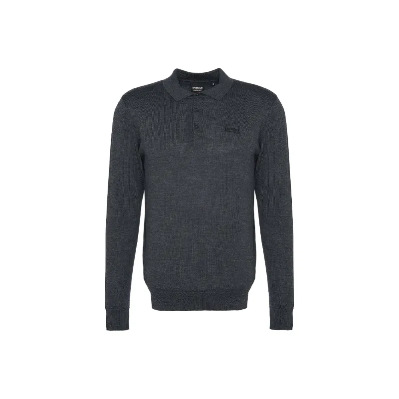 BARBOUR FW24 Polo Shirt Men's Charcoal Mud Gray Rock Color-0