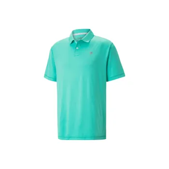PUMA x PTC Puma Golf X PTC Collaboration Polo Men Polo Shirt Men's Aqua Green