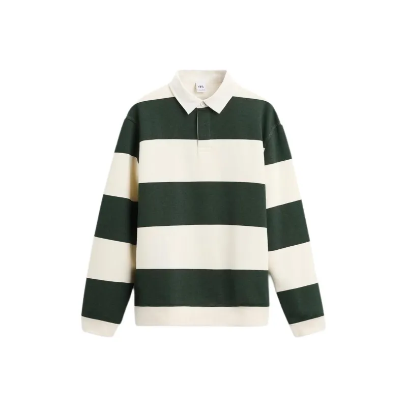 ZARA Polo Shirt Men's Nude/Green-0