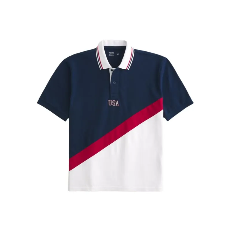 Hollister Polo Shirt Men's Marine Blue-0