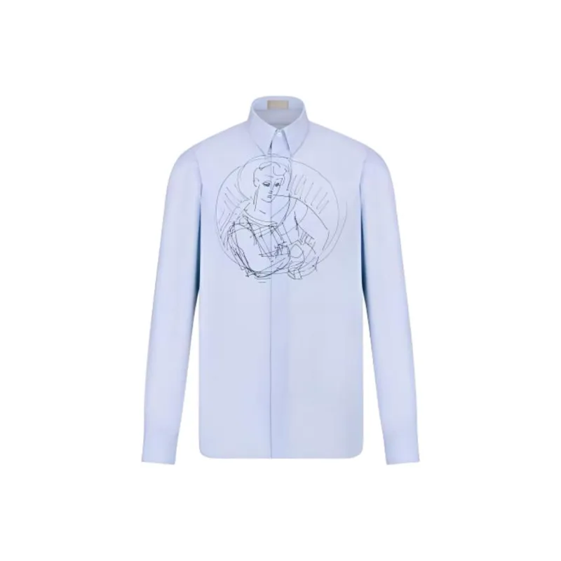 DIOR Shirts Men Blue-0