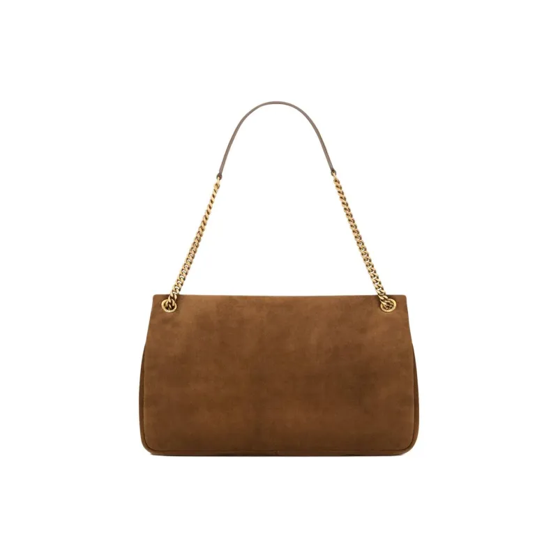 SAINT LAURENT Calfskin Shoulder Bag Large Size Women's Cognac-2