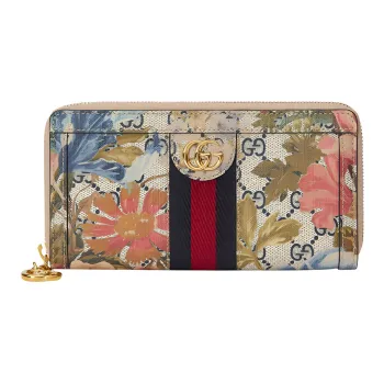 GUCCI Ophidia Canvas Money Clip Card Holder Wallet Women's Multicolor
