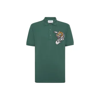 PHILIPP PLEIN Tattoo print Cotton Polo Shirt