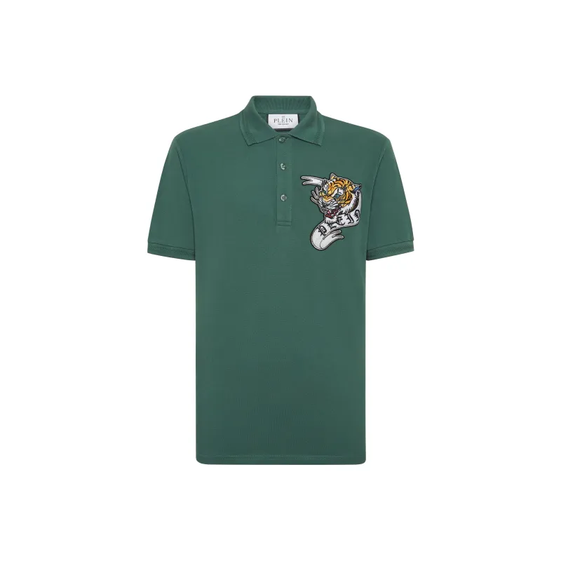 PHILIPP PLEIN Tattoo print Cotton Polo Shirt-0
