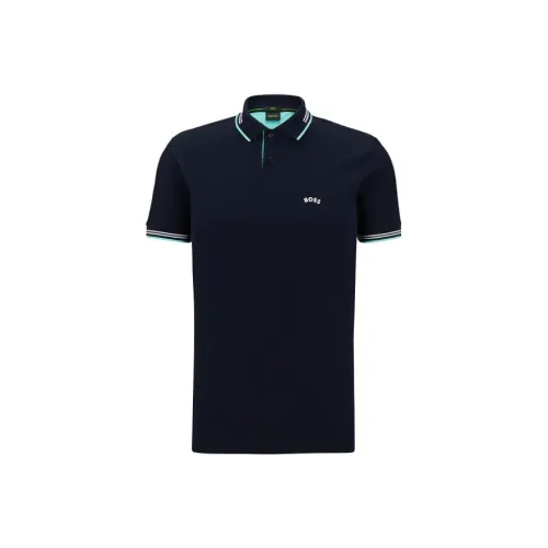 HUGO BOSS Polo Shirts Men Dark Blue