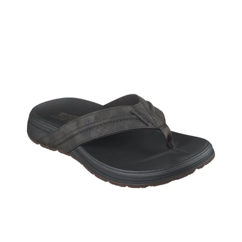 Skechers Odor Resistant Flip Flops Men's Chocolate Brown-1