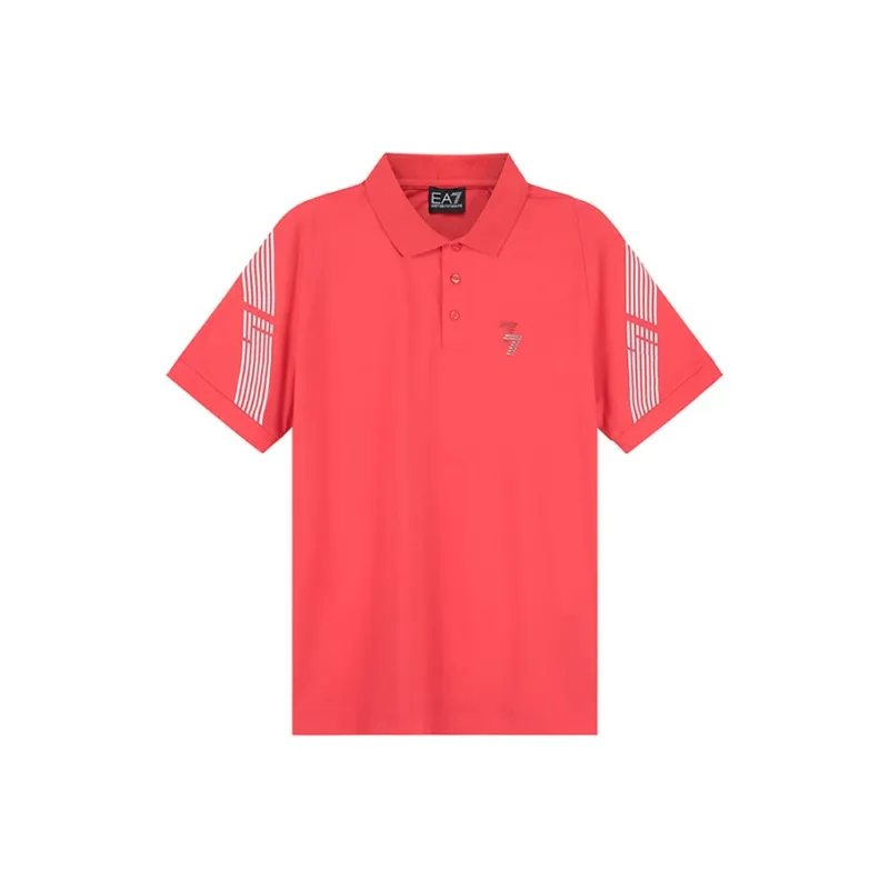 EMPORIO ARMANI EA7 Polo Shirts Men Watermelon Red-0