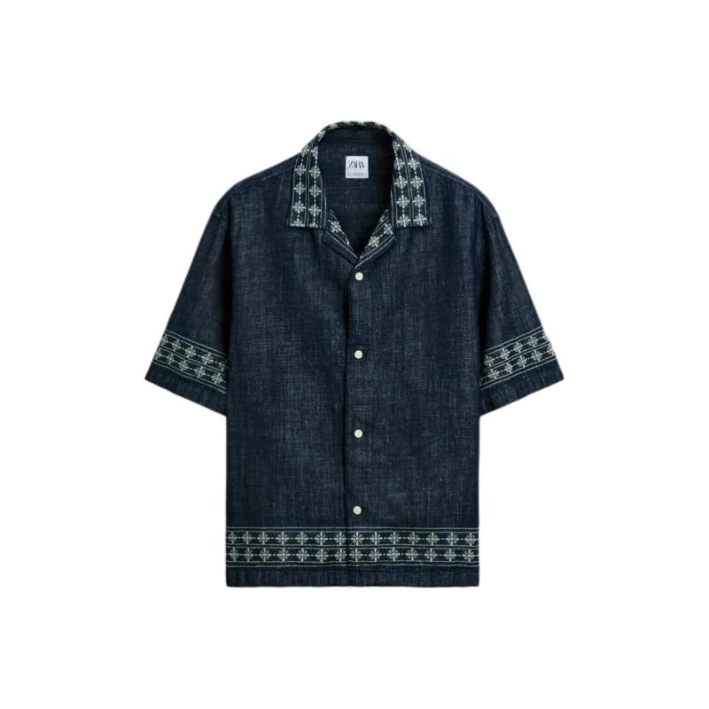 ZARA Shirts Men Blue-0