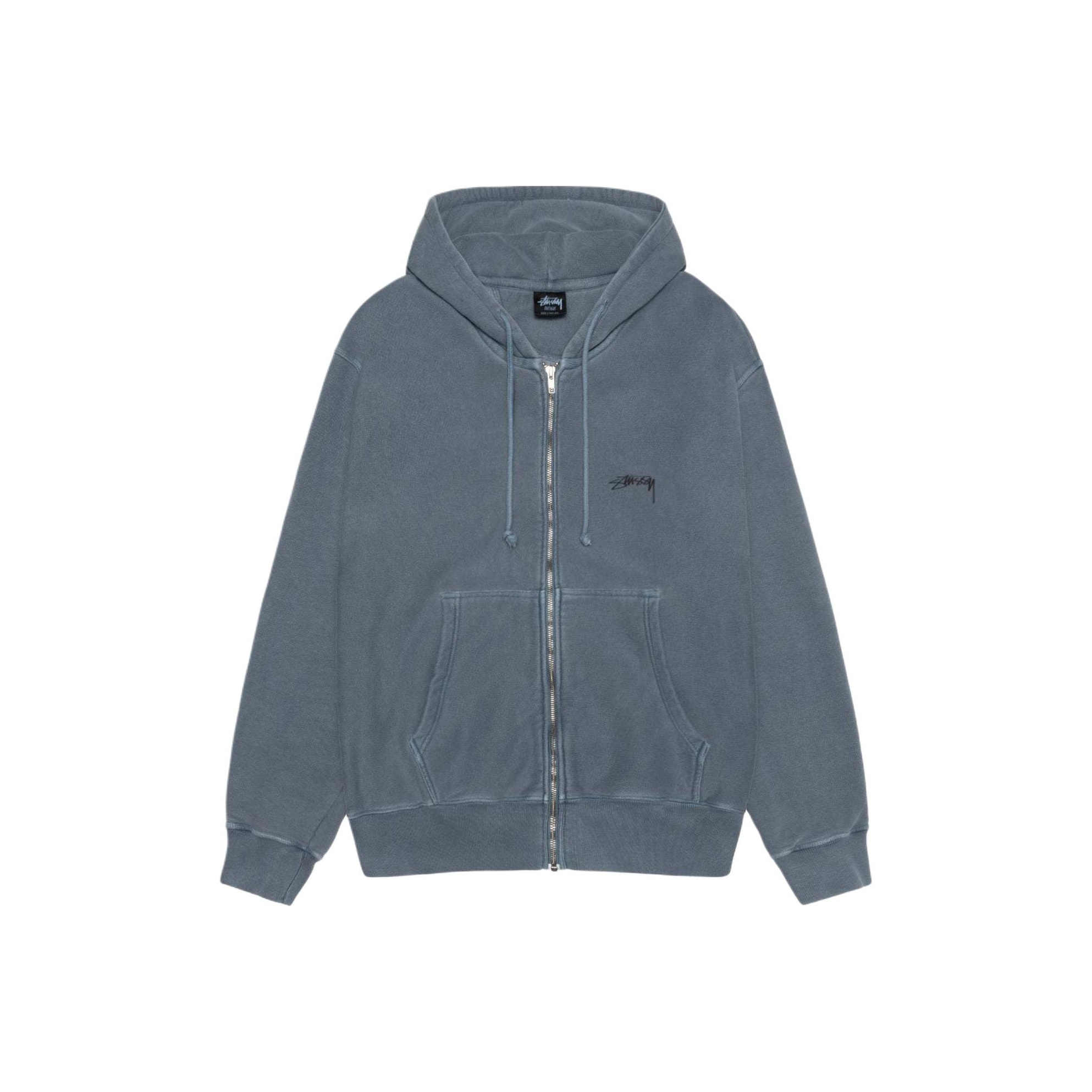 Stussy Smooth Stock Pigment Dyed Zip Hoodie Black L - POIZON