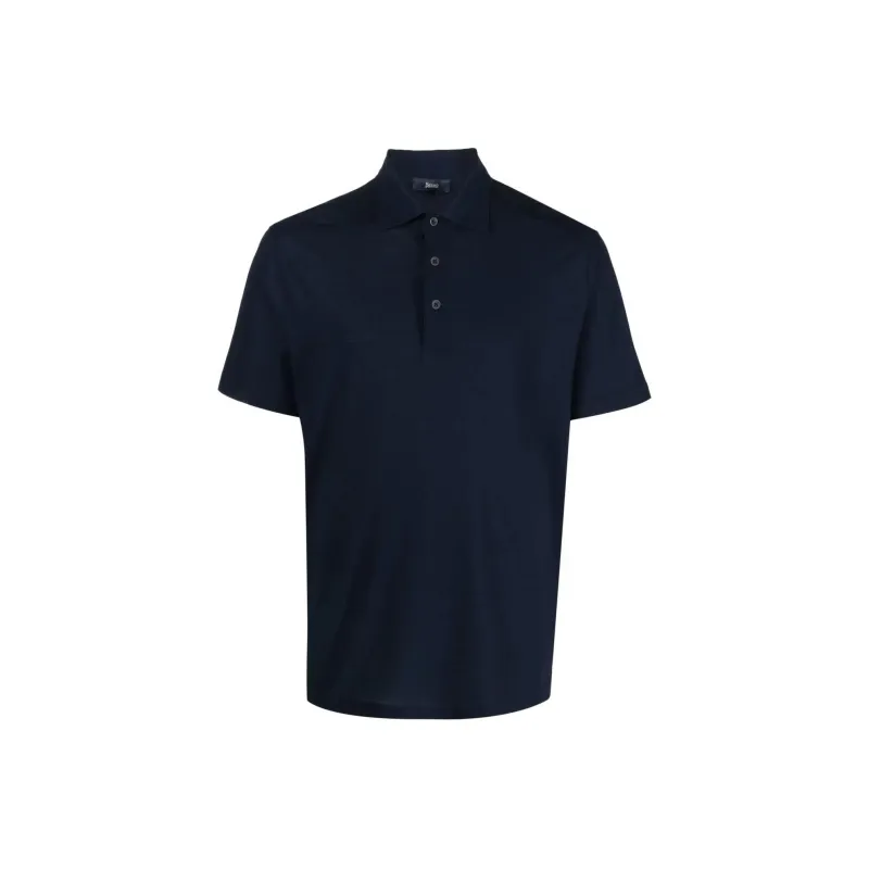HERNO Button Detailed Short Sleeved Polo Shirt-0