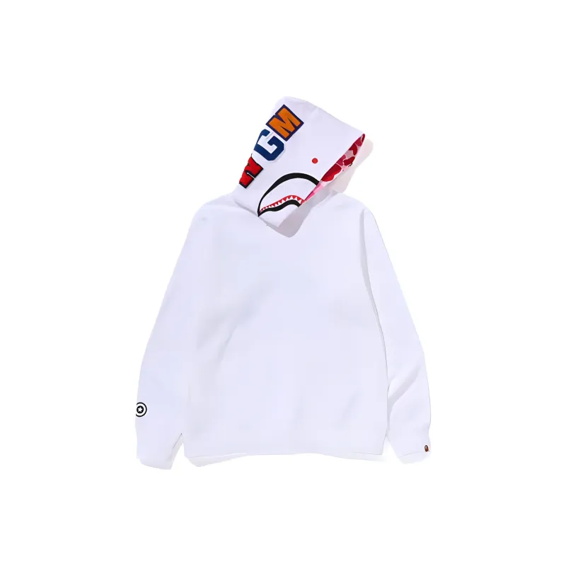 Bape Shark Side Zip Wide Long Length Pullover Hoodie-1