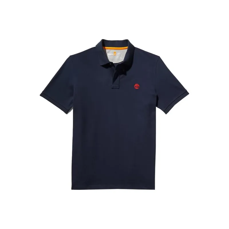 Timberland MILLERS RIVER PIQUE Polo Shirt Men's Marine Blue-0