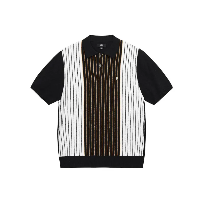 Stussy Textured Short Sleeve Polo Sweater-0