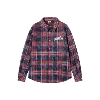 Mmlg Shirt Unisex Tie Dye Purple Plaid