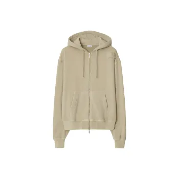 Burberry Equestrian Knight Motif Zip Up Drawstring Hoodie