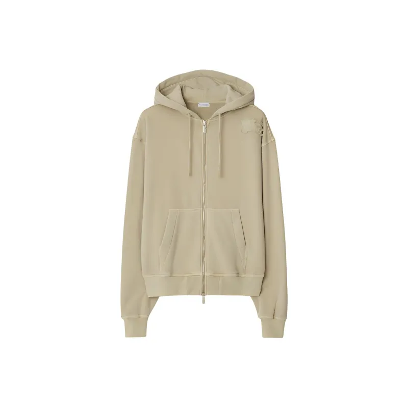 Burberry Equestrian Knight Motif Zip Up Drawstring Hoodie-0