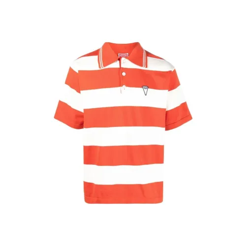 KENZO Logo Patch Striped Polo Shirt