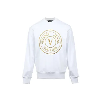VERSACE JEANS COUTURE V Emblem Embroidered Crewneck Sweatshirt