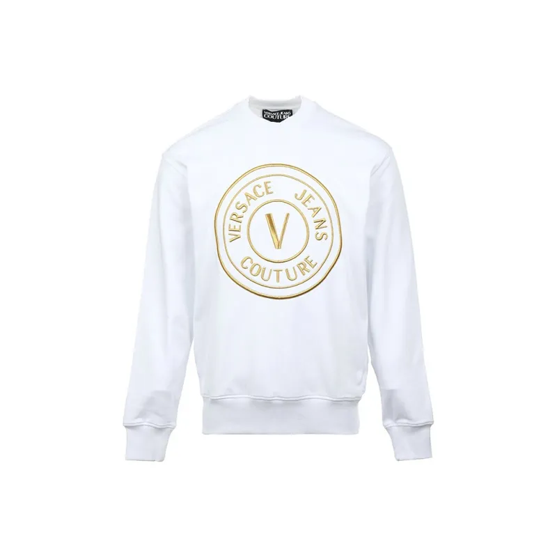 VERSACE JEANS COUTURE V Emblem Embroidered Crewneck Sweatshirt-0