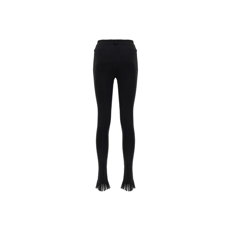 Burberry Fringed Crepe Leggings-1
