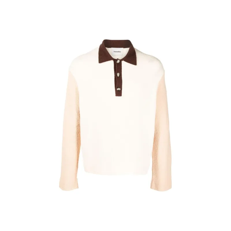 NANUSHKA Knitted Colour-block Polo Shirt-0