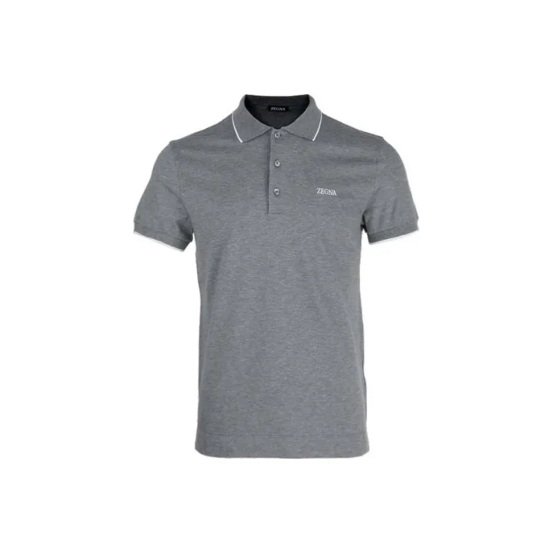 Zegna Logo Embroidered Short Sleeved Polo Shirt-0