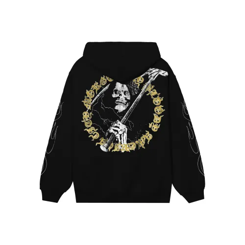 Revenge X City Morgue Grim Reaper Yellow Logo Hoodie